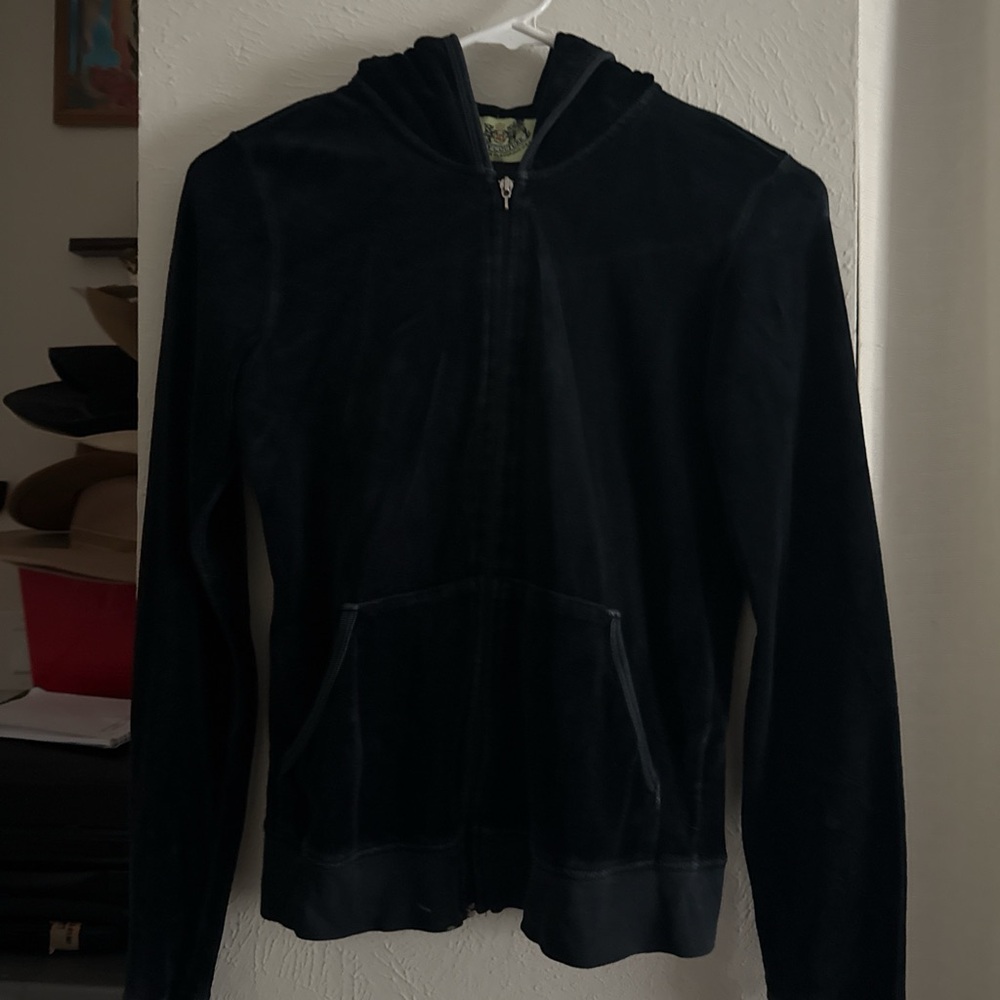 Juicy Couture Navy Blue Velour Hoodie